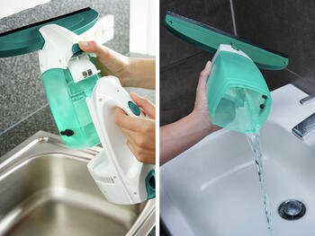 LEIFHEIT Вакуумный стеклоочиститель Dry&Clean со стеклоомывателем и ручкой 43cм (1051003)