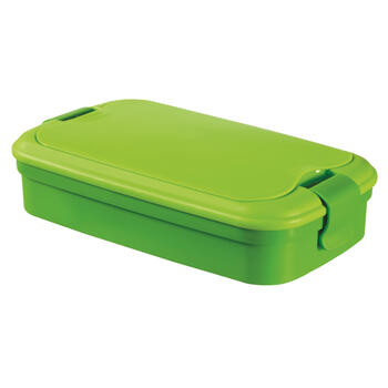 Pārtikas trauks taisnstūris ar galda piederumiem 1,4L Lunch&Go zaļš (0800768C52)