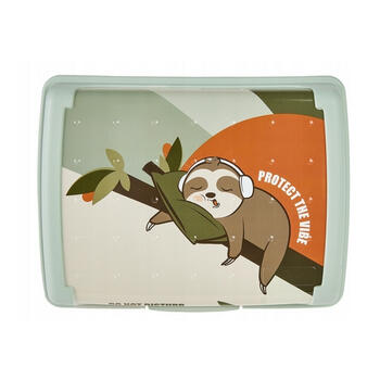 Pārtikas uzglabāšanas trauks deco-click-box midi 1L Carla “Lazy Lui” 17x13x7cm zaļš (0610698320342)