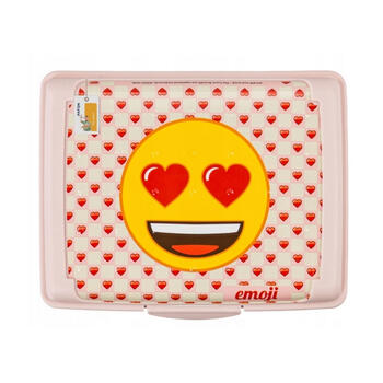 Pārtikas uzglabāšanas trauks deco-click-box mini 0,5L Carla "Emoji Hearts" 17x13x3,5cm rozā (0610704581352)
