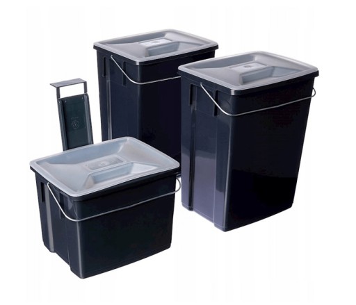 Atkritumu tvertņu komplekts Biobox 2x10L+6L pelēks (0808993840)