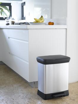 Pedāļspainis metalizēts Deco Bin 30L sudraba (0802164582)