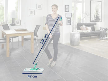 LEIFHEIT Grīdas birste ar tērauda kātu Profi XL micro duo 42cm (1055048)