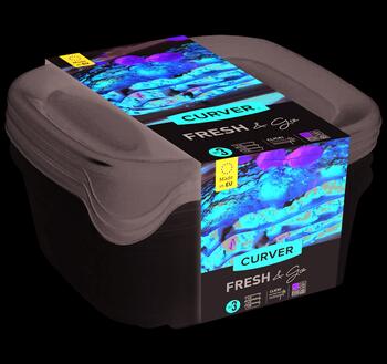 Pārtikas trauciņu komplekts 3 gab. kvadrāts 3x0,8L Fresh&Go mix (0808559999)