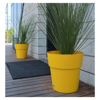 Puķu pods ar paliktni Ethica Ø30x29cm sinepju dzeltens (2168167)
