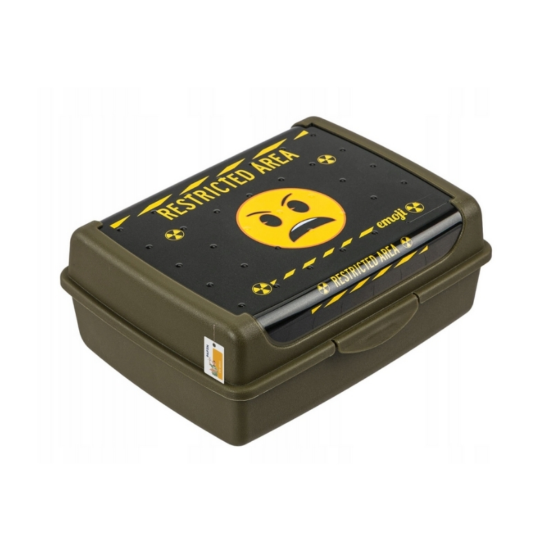 Pārtikas uzglabāšanas trauks deco-click-box midi 1L Carla "Emoji Danger" 17x13x7cm olīvu krāsā (0610705323353)