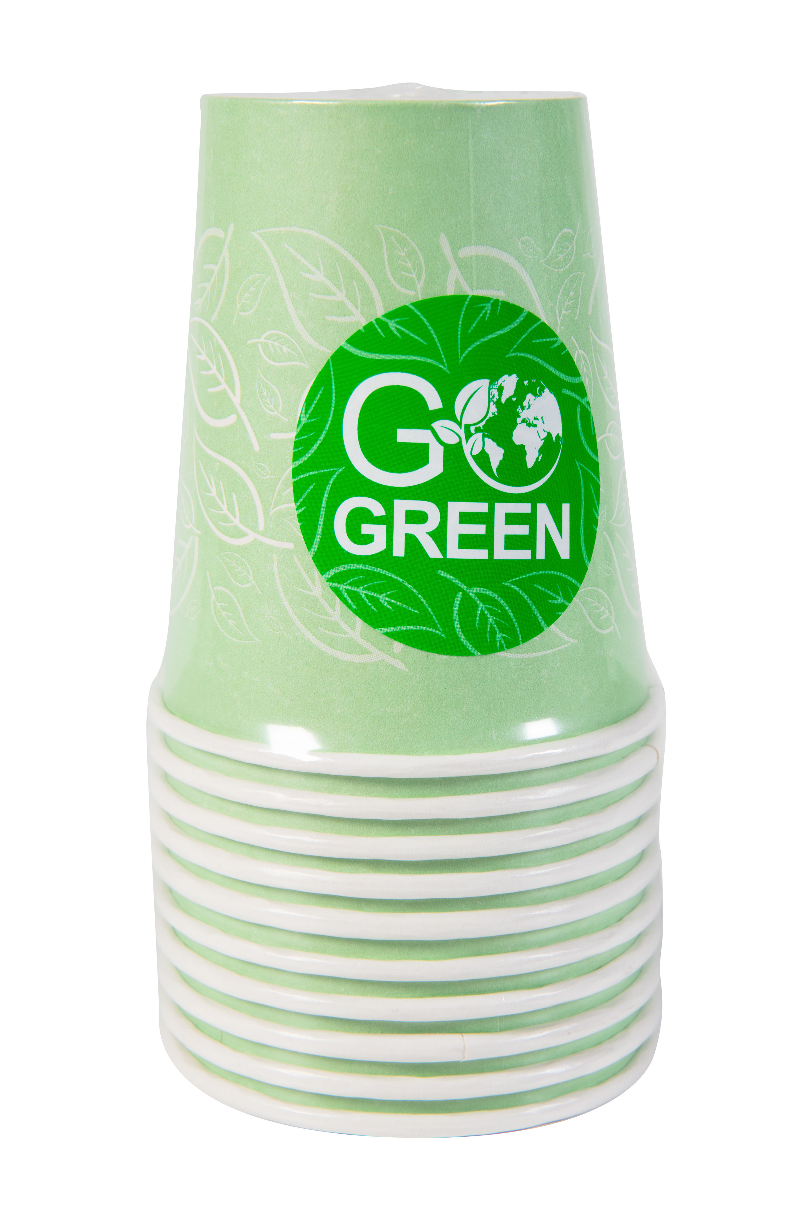 Glāzes ekoloģiskās Go Green 250ml 10 gab. zaļas / 0,06kg (1900986)