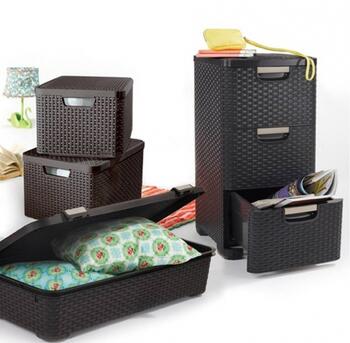 Коробка с крышкой Style L 43,6x32,6x23cм темно-коричневая (0803619210)