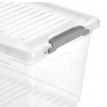 Kaste ar vāku clipbox Leonie 28,5x18,5x16cm 5,4L caurspīdīga  (0611157002)