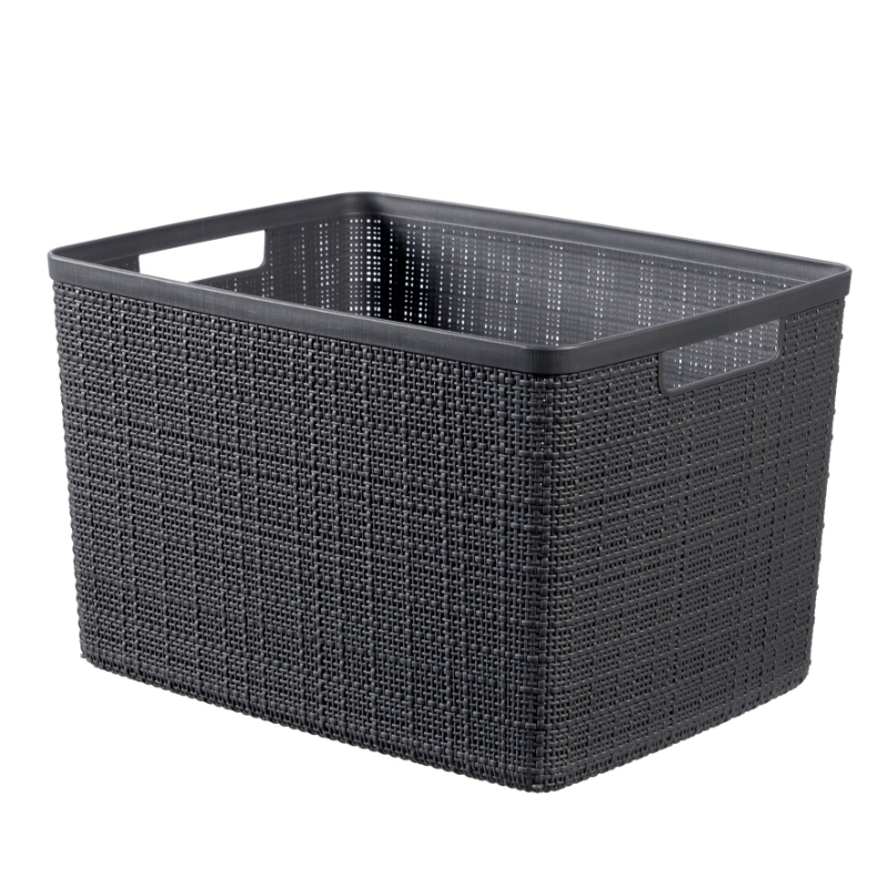 Groziņš Jute L 20L 36x28x23cm tumši pelēks (0801907G44)