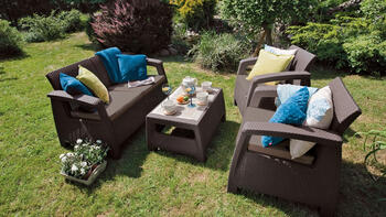 Dārza dīvāns trīsvietīgs Corfu Love Seat Max brūns (29197959599)