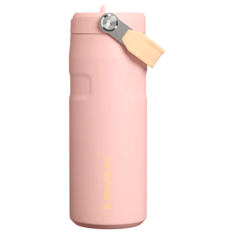 Termopudele ar salmiņu The IceFlow Bottle Flip Straw 2.0 0,47L persiku rozā (28121100215)