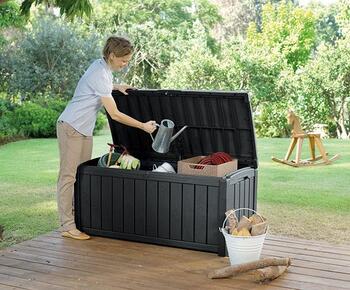 Ящик для хранения для сада / скамейка Glenwood Storage Box 390 L - серый (29193522939)