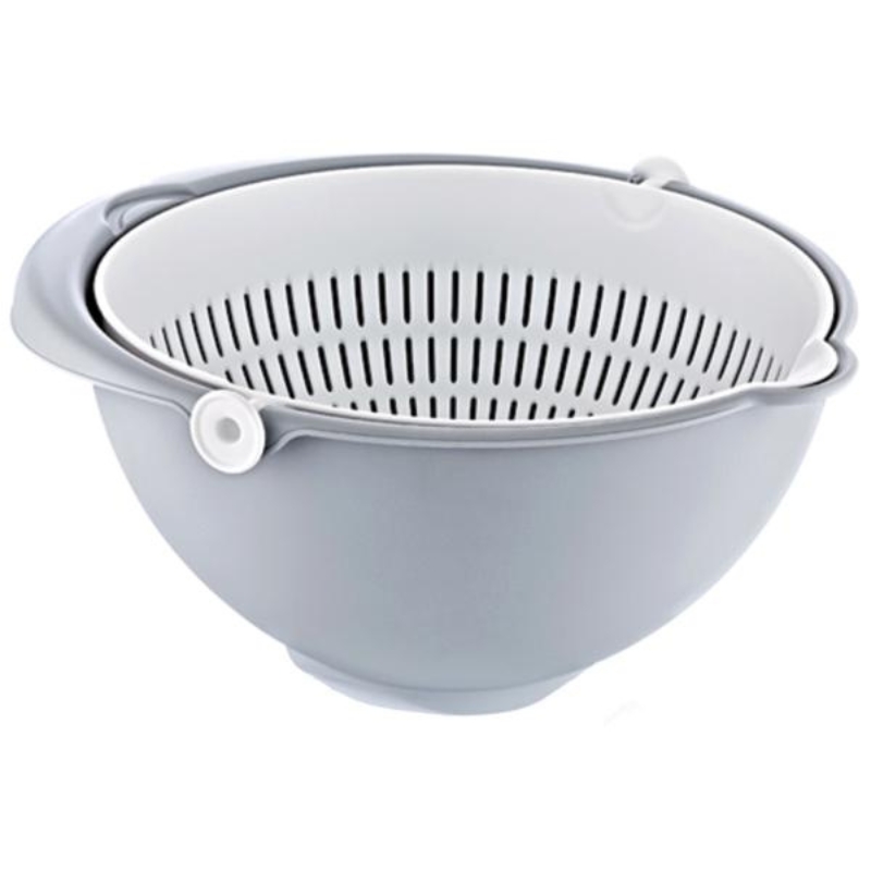 Миска-ситечко 2в1 Stella 25x25x12см белая/серая (0610526130)