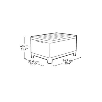 Dārza galdiņš/uzglabāšanas kaste Scandi Storage Table pelēks (29214803ECV)