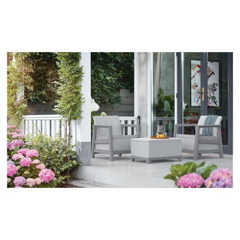 Dārza mēbeļu komplekts Scandi Linea Balcony Set gaiši pelēks/tumša tērauda pelēks (29214643ECN)