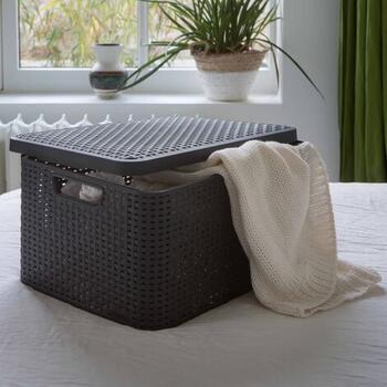Коробка с крышкой Style L 43,6x32,6x23cм темно-коричневая (0803619210)