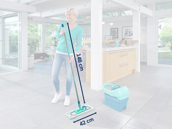 LEIFHEIT Щетка для пола со складной ручкой в коробке Profi XL micro duo 42см (1055019)