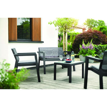 Комплект садовой мебели Emily Patio Set с подушками серый/светло-серый (29209816939)