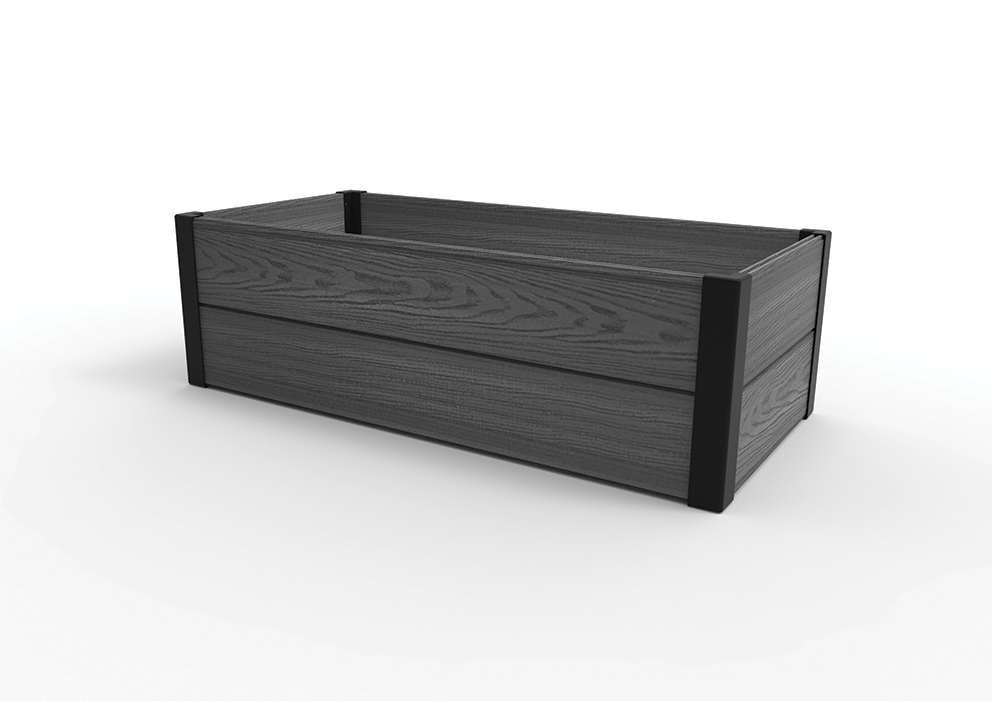 Apmalīte taisnstūra puķu dobei Maple Trough 106x52x32cm pelēka (29209666939)