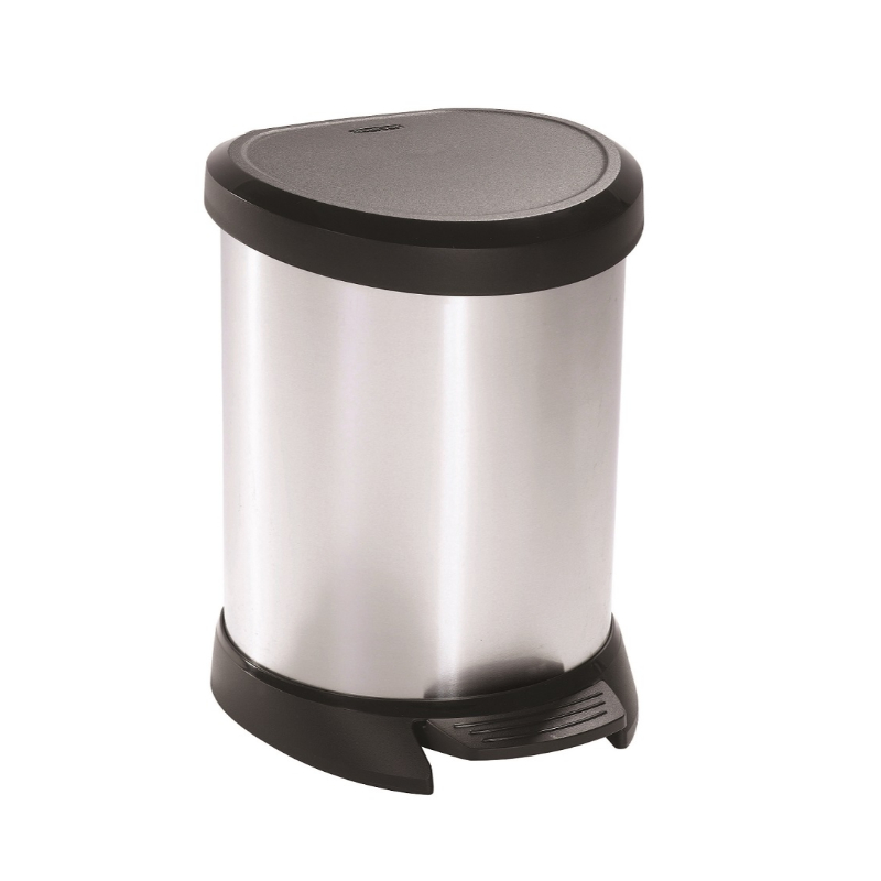 Pedāļspainis metalizēts Deco Bin 5L (sudraba) (0802160599)