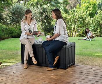 Ящик для хранения для сада / скамейка Glenwood Storage Box 390 L - серый (29193522939)