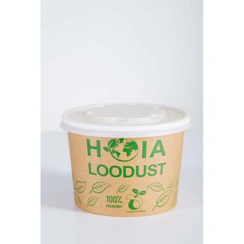Kompostējamie ēdienu trauki ar vāciņiem Go Green 230ml 5gab./ 0,06kg (1900881)
