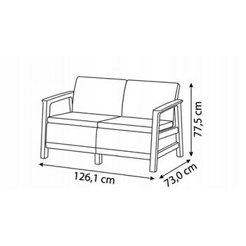 Dārza dīvāns divvietīgs Scandi Linea 2 Seater Sofa gaiši pelēks/tumša tērauda pelēks (29214640ECN)