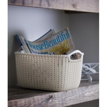 Grozs Knit S taisnstūris 8L 30x22x17cm balts (0803674X64)