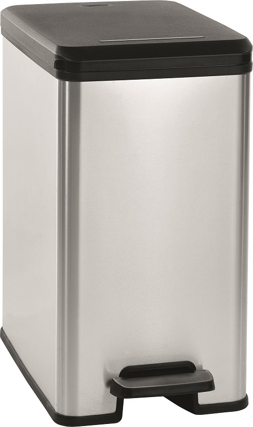 Мусорное ведро с педалью металлизированное Slim Bin 25L silver (0802339582)