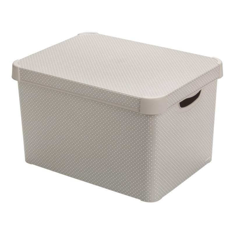 Kaste ar vāku Deco Stockholm L 39,5x29,5x23,5cm Dots (0804711F52)