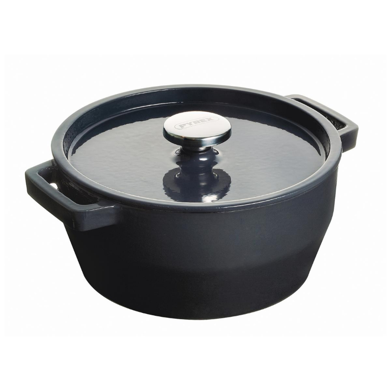 Чугунная кастрюля 6,8 л Pyrex круглая Ø28 см серая (33SC4AC28)