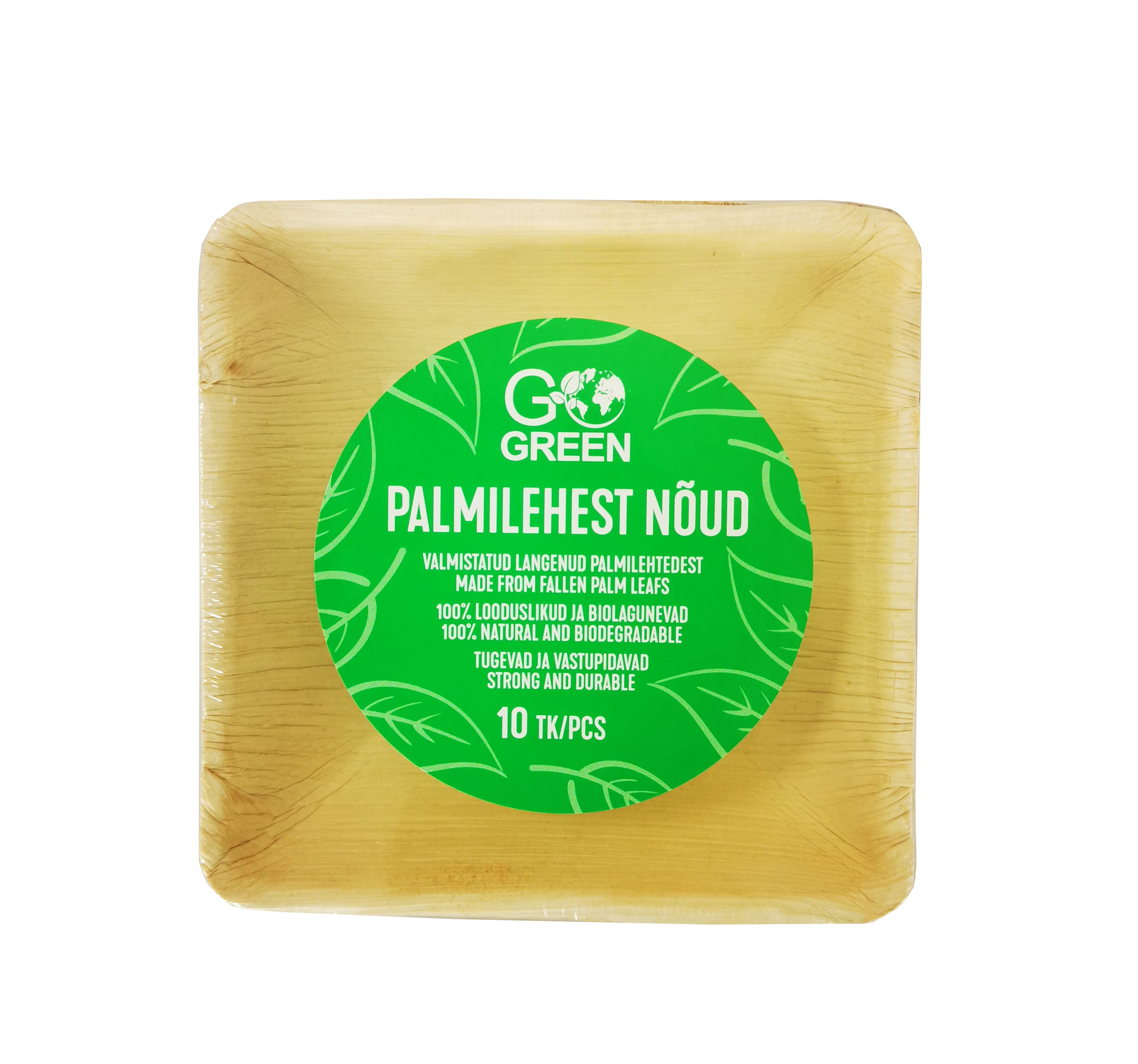 Palmu lapu bļodiņas Go Green 13x13cm 10 gab./ 0,20kg (1900955)