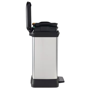 Pedāļspainis atkritumu šķirošanai metalizēts Deco Bin Duo 10+18L sudraba (0802165582)