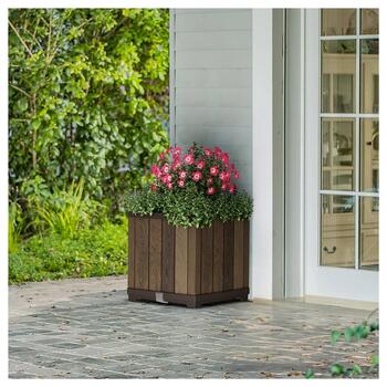 Puķu pods Deco Square Planter Walnut (29213622533)
