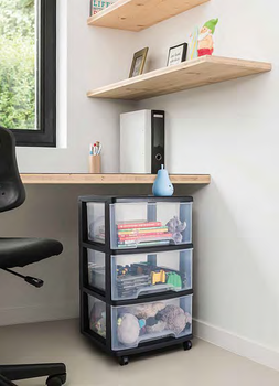 Система ящиков с 5 ящиками 20L Drawer System 37x39x100см черный / прозрачный (0806770146)
