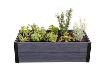 Apmalīte taisnstūra puķu dobei Maple Trough 106x52x32cm pelēka (29209666939)