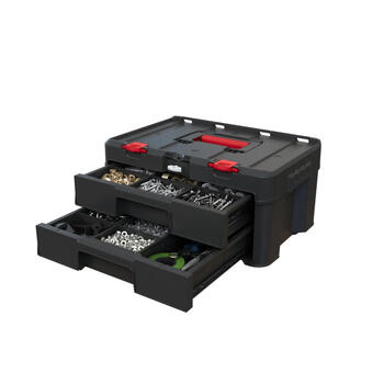 Instrumentu kaste ar 2 atvilktnēm Stack'N'Roll 2 Drawers 48,1x33,2x23,3cm (30210832)