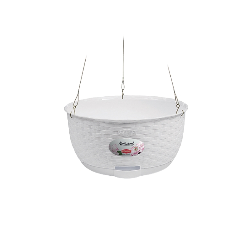 Puķu pods piekarināms Natural Ø30x14,5cm balts (2175501)