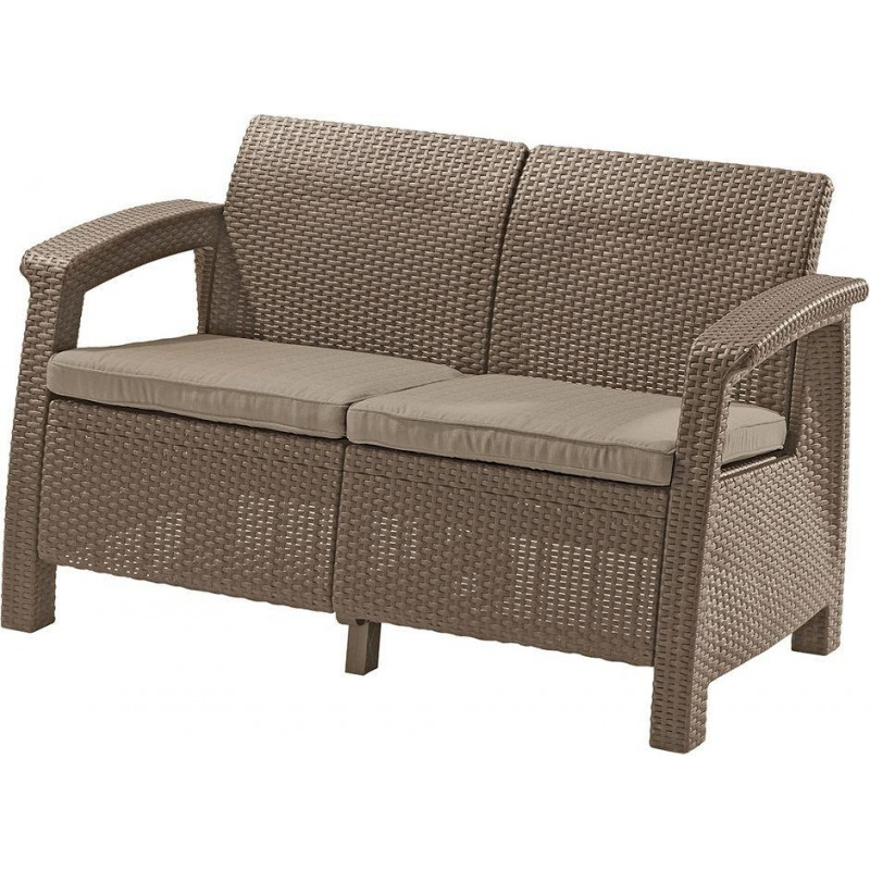 Садовый диван двухместный Corfu Love Seat бежевый (29197359587)