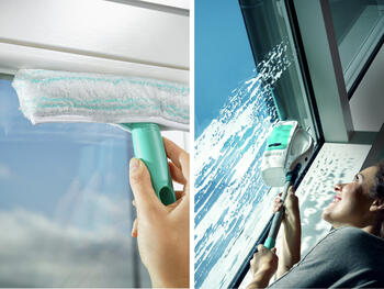 LEIFHEIT Вакуумный стеклоочиститель Dry&Clean со стеклоомывателем и ручкой 43cм (1051003)