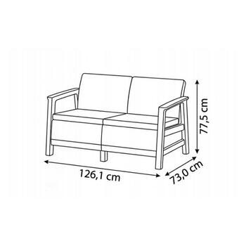Dārza dīvāns divvietīgs Scandi Linea 2 Seater Sofa oļu pelēks/gaiši bēšs (29214640ECO)