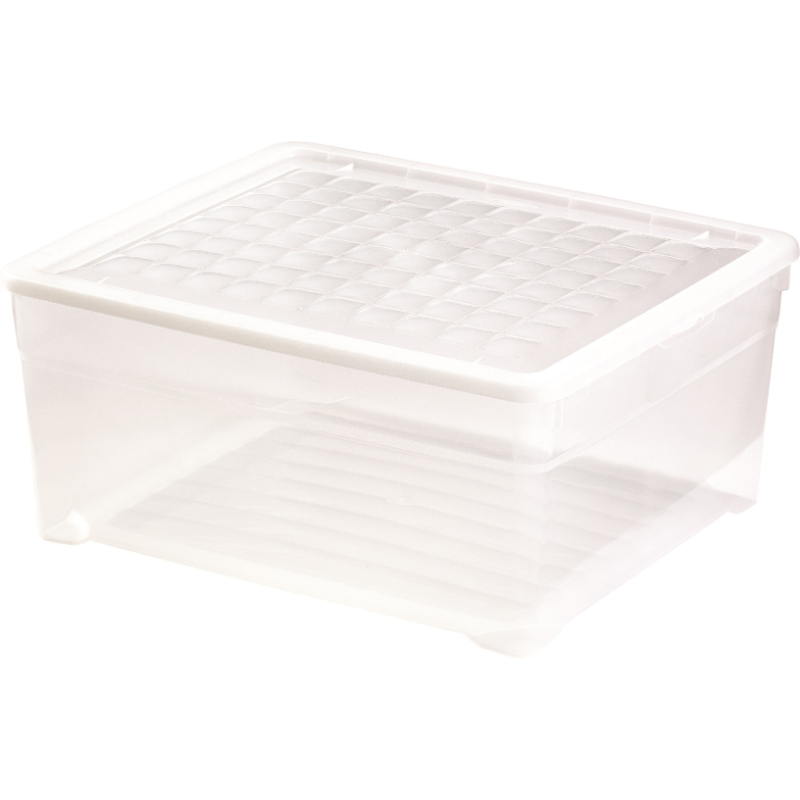 Коробка с крышкой Textile Box 18,5л 39,6x34,3x17,3cм прозрачная (0803002001)