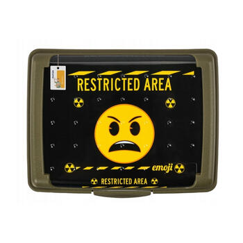 Pārtikas uzglabāšanas trauks deco-click-box mini 0,5L Carla "Emoji Danger" 17x13x3,5cm olīvu krāsā (0610704323353)