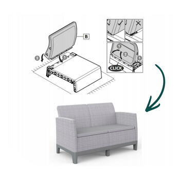 Двухместный садовый диван Scandi Form 2 Seater Sofa светло-серый/темно-стальной серый (29214709ECN)