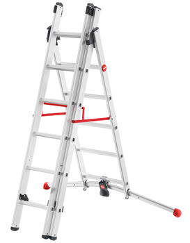 Kāpnes kombinējamās S100 Hailo ProfiLOT / alumīnija / 2x6+1x5 pakāpieni (039306507)