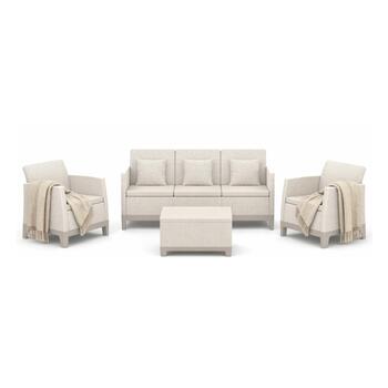 Dārza mēbeļu komplekts Scandi Forma 3 Seater Set oļu pelēks/gaiši bēšs (29214710ECO)