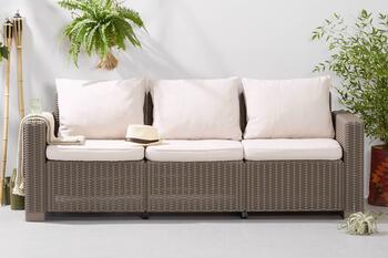 Садовый диван трехместный California 3 Seater Sofa бежевый (29196779587)