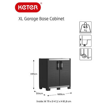 Большой гаражный шкаф XL 89x54x99 см, черный (29208427)