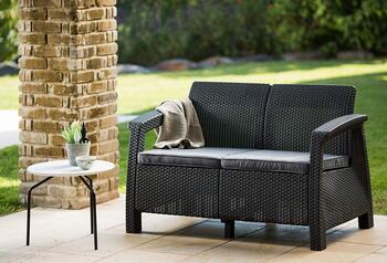 Dārza dīvāns divvietīgs Corfu Love Seat pelēks (29197359939)